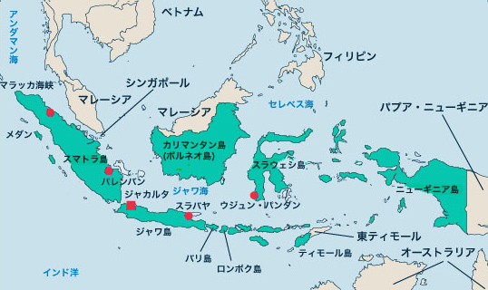 インドネシアの地図